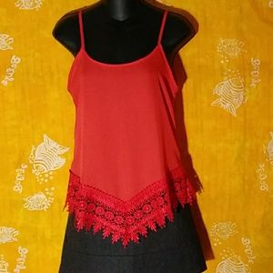 Nella Fantasia size small red-orange camisole top